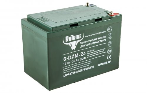 Тяговый аккумулятор RuTrike 6-DZM-24 (12V24A/H C2)