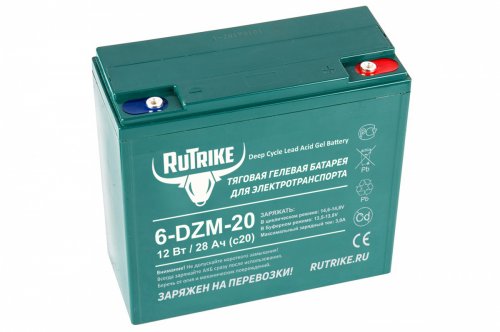 Тяговый аккумулятор RuTrike 6-DZM-20 (12V20A/H C2)