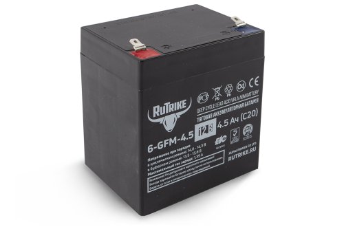 Тяговый аккумулятор RuTrike 6-GFM-4,5 (12V4,5A/H C20)